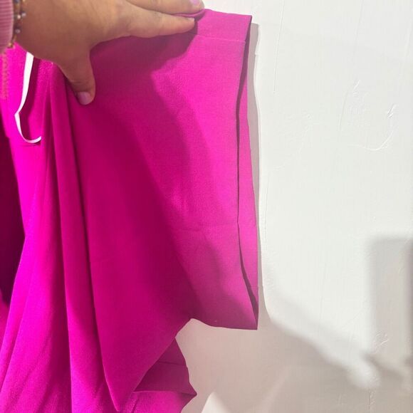 Julia Jordan Halter Neck Jumpsuit 12 Fuchsia Pink Wide Leg Sleeveless Pockets - Picture 5 of 10